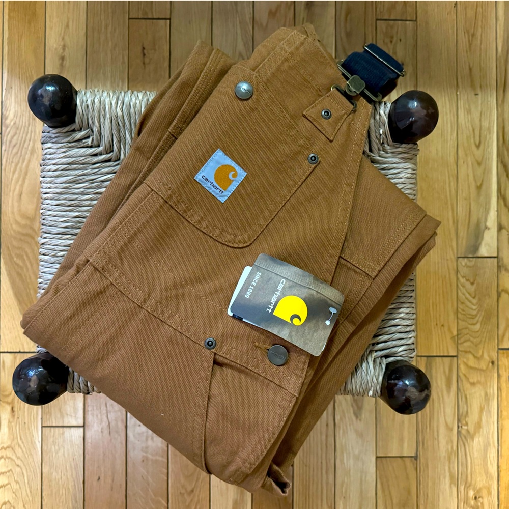 Carhartt kids brown bib overall size 8